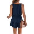 thumbnail image 3 of High Waist Tank Rompers V Neck Beach Womens Flowy Ruffle Layered Shorts Jumpsuit, 3 of 5