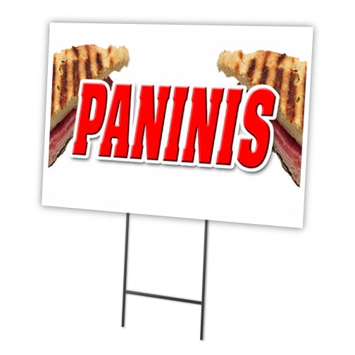 PANINIS 18"x24" Yard Sign & Stake | Advertise Your Business | Stake Included Image On Front Only | Made in The USA