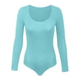 thumbnail image 2 of One-Piece Suit for Women Crew Neck Long Sleeve Bodysuit, Double Lined, Sexy Tights Buttery Soft Essential Basic Top, 2 of 10