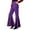 Purple, variant on Flared Pants for Women Lace Split Hem High Waisted Bell-Bottom Pants with Pockets Vintage Streetwear Trendy Trousers(XX-Large)