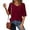 Wine Red, variant on PRETTYGARDEN Women's Short Sleeve Sweater Tops Spring Summer Casual V Neck Ribbed Knit Trendy Eyelet Blouse T Shirts