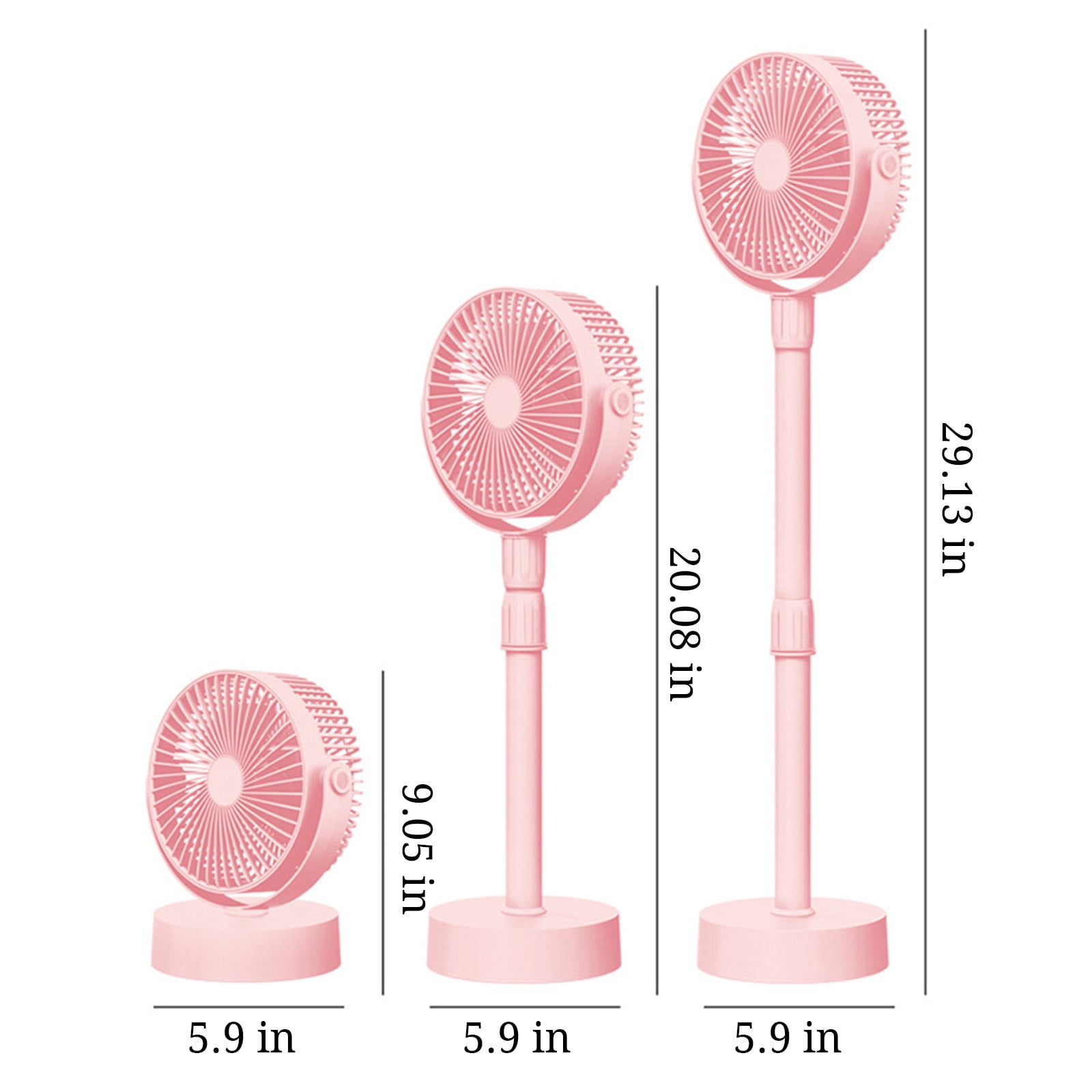 Lhked Fans For Bedroom Portable Pedestal Fan - Foldaway Standing Fan Foldable Desk Fan, Wireless Use 1200Mah Rechargeable Battery, Control Telescopic 3Speed Quiet