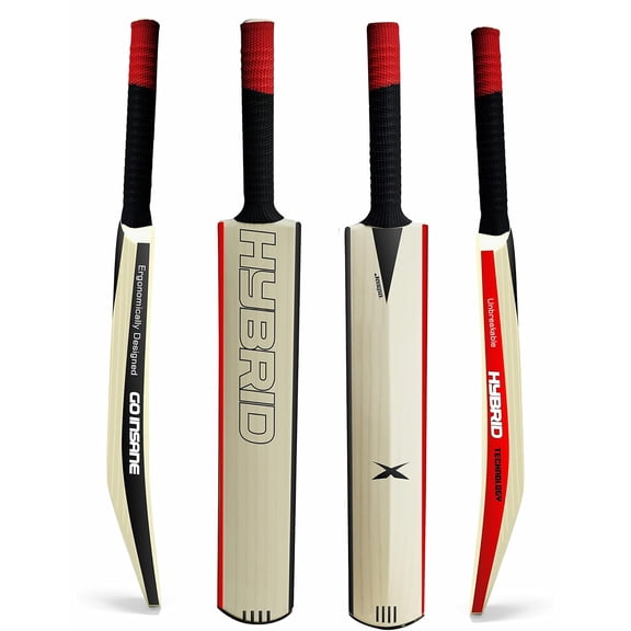 Jaspo Hybrid Plastic Cricket Bat (Pu Filled Inside) Composite Hard Plastic Bat Suitable For Soft Cricket Ball Recommended | Size 5