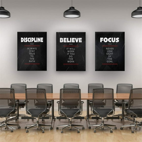 Black Poster Prints Leadership Determination Persistence Success Quotes Canvas Painting Wall Art Office Decor No Frame