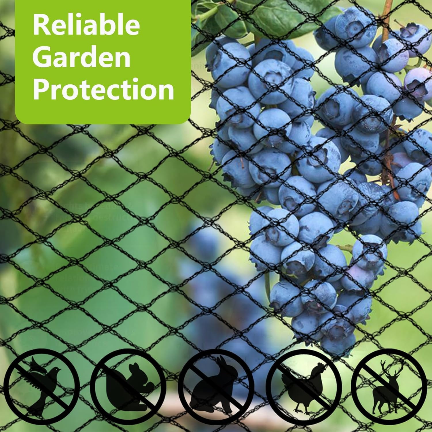 25x50ft Bird Netting for Chicken Coop, 1 inch Mesh, Heavy Duty, Hawk Proof, Garden Protection, Fruit Tree Netting Against Squirrels Deer