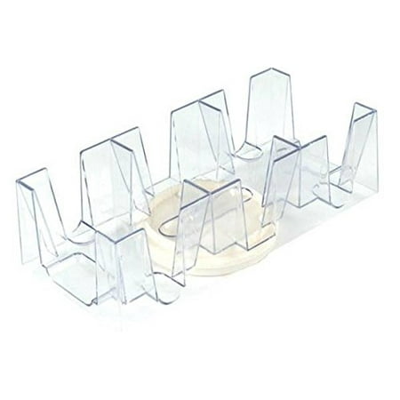 9 Deck Plastic Revolving Playing Card Tray with 3 Slots - Clear, Holds nine decks of cards By