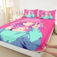 thumbnail image 3 of Feelyou Tokyo Anime Girl Queen Sheet Sets, Kawaii Japan Princess Bed Set, 4-Piece, 3 of 7