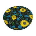 thumbnail image 2 of Xecao's Sunflowers And Blue Flower Print Stool Covers offer stylish, washable protection for PU round bar stools, perfect for home or commercial use., 2 of 7