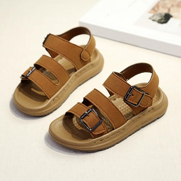 hengsof Children's Summer Beach Sandals Breathable Soft Soled Casual Shoes Children's Velcro Sandals