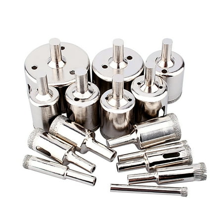 

EOTVIA 15 Pcs Drill Bits for Ceramic Hole Saw Drill Bit Set Kit High Quality Glass Drill Bit for Bottles Pots Marble Granite Stone Tile Cutting 0.23 Inch - 2 Inch (6mm - 50mm)