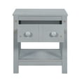 thumbnail image 4 of Wooden Nightstand with Drawer and Open Shelf, Set of 2 Farmhouse Nightstands Bed Side Table for Bedroom, Living Room Sofa End Side Table, Bedroom Accent Furniture, Brushed Gray, 4 of 8