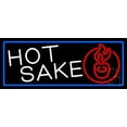 thumbnail image 1 of Hot Sake With Blue Border LED Neon Sign 13 x 32 - inches, Clear Edge Cut Acrylic Backing, with Dimmer - Bright and Premium built indoor LED Neon Sign for Bar decor., 1 of 7