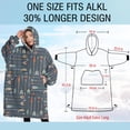 thumbnail image 4 of Oversized Wearable Blanket Hoodie,Multicolor Arrow Pattern Sherpa Blanket Hoodie with Super Pockets,Super Warm Fuzzy Pullover for Women & Men, 4 of 6