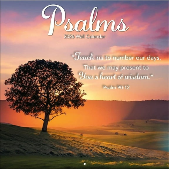 Turner Licensing, Psalms 2026 Wall Calendar, 12'' X 12'', 12-Month Calendar with Stapled Binding