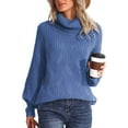 thumbnail image 1 of xiaxaixu Chandail Mignon à Col Roulé pour Femmes Couleur Unie Manches Longues chandail Tricoté pour Automne Mode Urbaine Chaud, 1 of 6