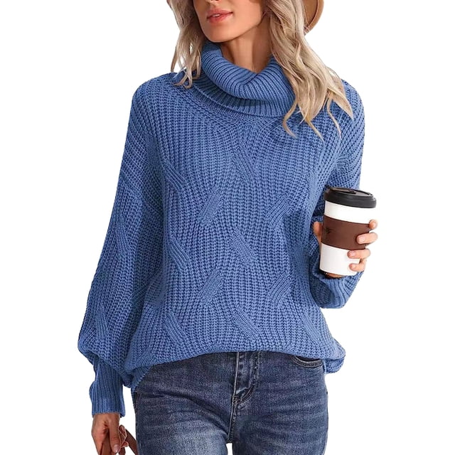 xiaxaixu Chandail Mignon à Col Roulé pour Femmes Couleur Unie Manches Longues chandail Tricoté pour Automne Mode Urbaine Chaud