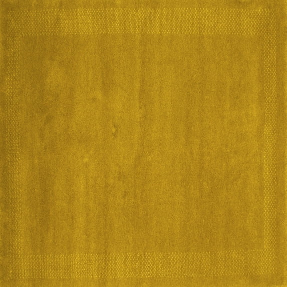 Ahgly Company Indoor Square Abstract Yellow Contemporary Area Rugs, 3' Square