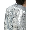 thumbnail image 5 of Women's Long Sleeve Sequin Party Blouse Pullover Top, Silver, Small, 5 of 6