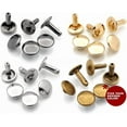 thumbnail image 2 of 9mm Cap x 8mm Post Leather Rivet Double Cap Rivets Tubular Metal Rapid Rivet Studs Leather Craft 50 Sets (8 mm Post, Silver), 2 of 3