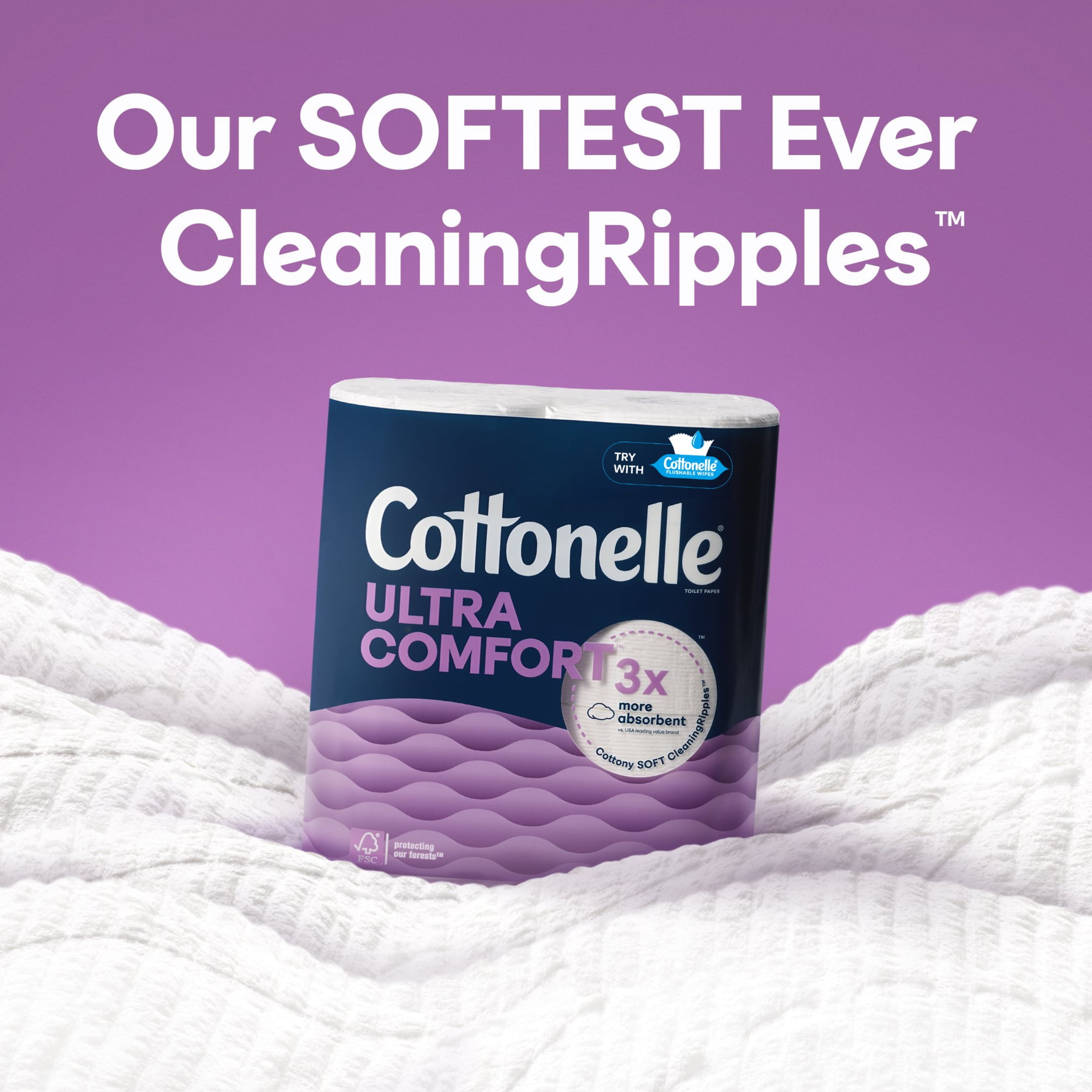 (4 pack) (4 pack) Cottonelle Ultra Comfort Toilet Paper, Soft Toilet Tissue, 6 Mega Rolls