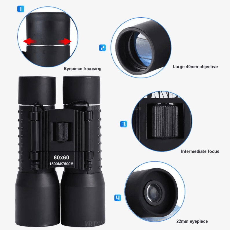 Binoculars 60X60 Long Range 8000m HD High Power Telescope Optical Glass Lens Low Light For Hunting Sports Scope
