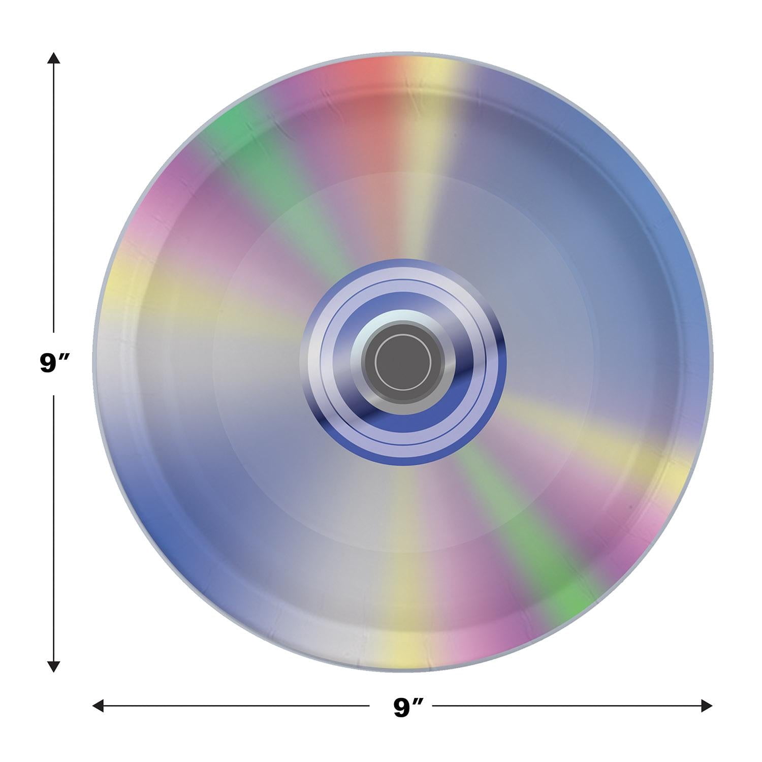 96 Pack Bulk 90's CD Party Paper Plates 9 inch
