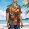 thumbnail image 4 of Haiem Strong Kitten Lifting Weights Printed Hawaiian Shirt for Men - Men’s Casual Beach Summer Shirts - Stretch Fabric with Modern Fit-XX-Large, 4 of 7