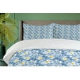 thumbnail image 4 of Ambesonne Tropical Duvet Cover Sets, Exotic Leaves Butterflies, 2-Queen, Azure Blue Yellow White, 4 of 7