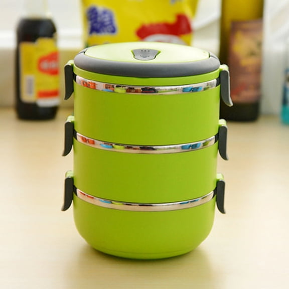 3Layer Stackable Lunch Box Stainless Steel Airtight Insulated Food Storage Container Leakproof with Handle 600L 1 Layer Portable
