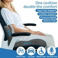 thumbnail image 2 of Memory Foam Seat Cushion,Office Chair Cushion with Lumbar Support for Back Pressure Relief, Car Seat Cushion with Adjustable Strap,Sciatica Pad Cushions for Car,Truck, Desk,Gaming Chair, 2 of 14