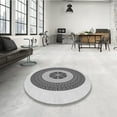 thumbnail image 3 of Ahgly Tapis Rond d'Intérieur à Motifs Gris Fumé, 3 Pieds Rond, 3 of 6