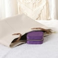 thumbnail image 5 of REGALWOVEN Travel Jewelry Box, Small Portable Plush Velvet Jewelry Organizer Case Storage for Girls Gifts Purple 10x10x5cm, 5 of 8