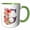 Green/White, variant on 3drose, Pretty Floral Monogram G, 11oz Two-tone Black Mug