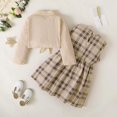 thumbnail image 4 of Uccdo 2Pcs Toddler Baby Boys Girls Brother and Sister Matching Outfits Set Kids Plaid Shirt Jacket Top + Sleeveless Dress 18M-6T, 4 of 8