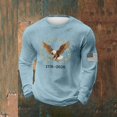 thumbnail image 2 of Mens 1776-2026 250th Anniversary Shirt Crewneck Long Sleeve Sweatshirt with Eagle Print Casual Loose Pullover Patriotic 4th of July Shirts, 2 of 3
