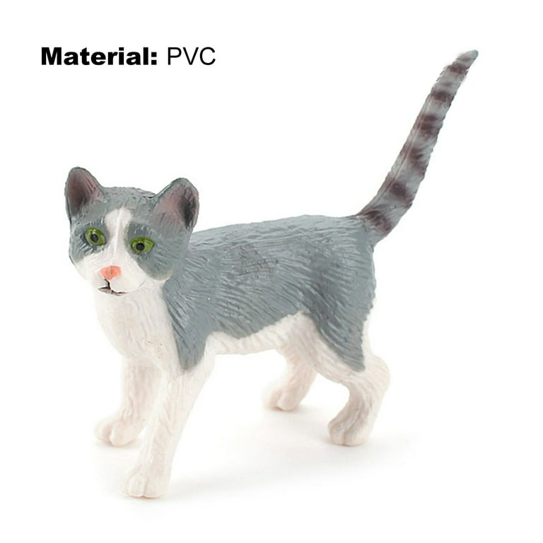 Visland Cat Figures Toy Set, Realistic Educational Small Cat Figurines  Kitten Easter Eggs Cake Topper Collection Playset for Boys Girls Kids
