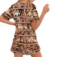thumbnail image 3 of SEANATIVE Aztec Ethnic Geometric Women Pajamas 2 Piece Short Sleeve Shirts and Pants Size M Soft Daily Loungewear with Pockets Lightweight Sleepwear for Teen Girls, 3 of 7