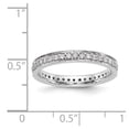 thumbnail image 5 of 14K White Gold Ring Band Eternity Diamond Round Polished 1 2 CT Vintage , Size 7, 5 of 5
