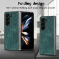 thumbnail image 6 of ELEHOLD for Samsung Galaxy Z Fold 5 2023 Leather Case, Embossed Leather Slim Fit Lightweight Shockproof Case Anti-Scratch Folding Phone Cover with Anti-Slip Strip,Green, 6 of 7