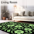 thumbnail image 2 of ODIKA 4'x6' Machine Washable Non-Slip Area Rug, Artistic Petal Symphony Honeycomb High Traffic Rug, Black, 565209, 2 of 7