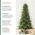 thumbnail image 2 of Fraser Slim Fir 7.5ft Christmas Tree Pre-Lit Artificial with 3,429 Branch Tips & 792 Low-Voltage Warm LED Lights, Foldable Stand & Realistic Flame-Resistant Branches, 2 of 13