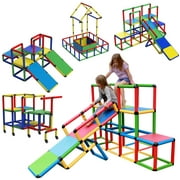 Funphix Montessori Play Gym - Indoor & Outdoor Climbing Structures for Kids & Toddlers - Playground Slide Sets for Backyard - All-in-One, 511 Pcs