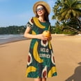 thumbnail image 4 of Disketp Banana And Avocado para Vestido de Manga Corta para Mujeres, Vestidos de Verano para Mujeres, Casual y Holgado para la Playa, 4 of 6