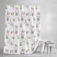 thumbnail image 4 of Easter Bunny Small Stall Shower Curtain, Waterproof Shower Curtains for Bathroom, Cute Rabbits Green Eggs Spring Tulips Washable Fabric Bath Curtain for Bathtub Decoration with Hooks 36x78 Inches, 4 of 9