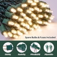 thumbnail image 2 of Cadena de luces LAMPHOME 100 LED de color blanco cálido, 6.3 pulgadas y 21.6 pies, 2 of 7