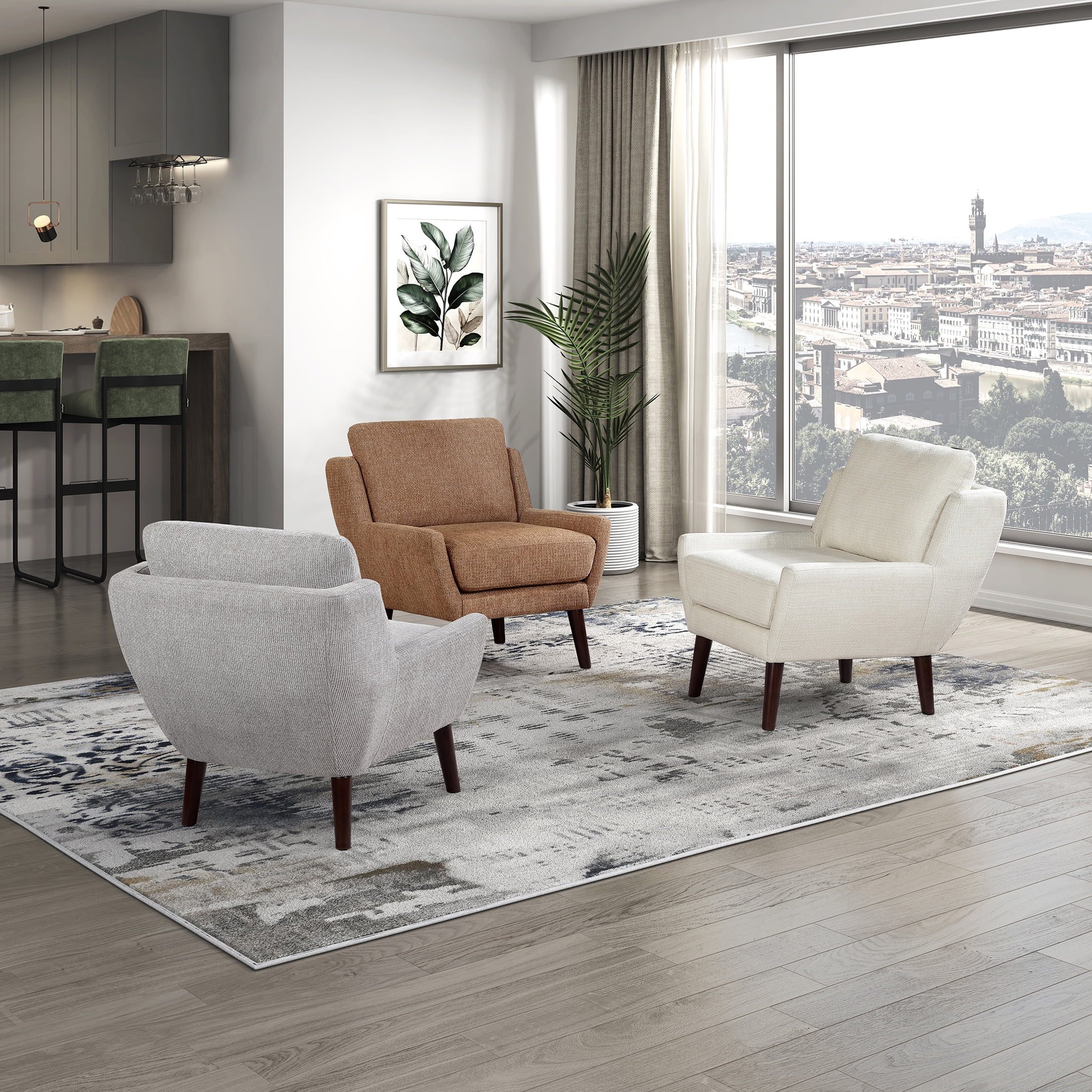 OakvillePark Silverquartz Chenille Accent Chair, Gray