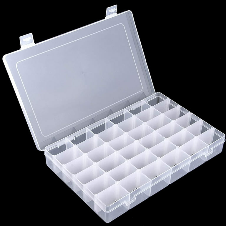 Bead Organizers, Storage Cases Mini Clear Bead Storage Containers  Transparent Boxes with Hinged Lid and Rectangle Craft Supply Case 