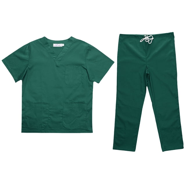 Hombres Mujeres Spa Conjuntos De Matorrales De Enfermería Uniforme XL Verde Sunnimix Uniforme Unisex