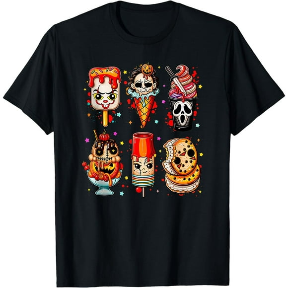 Horror Movie Summer Popsicle Halloween Ice Cream Summerween T Shirt Men