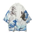 thumbnail image 1 of Chaquetas tipo cárdigan para hombre, informales, de manga larga, con estampado de ondas, ligeras, Yukata, prendas de vestir Pompotops oipoqjl21463, 1 of 3